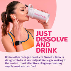 Packaging showing 30 servings for Sweet N Glow