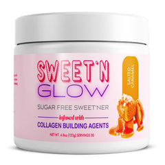 Sweet N Glow Salted Carmel zero-calorie sugar-free collagen booster product shot