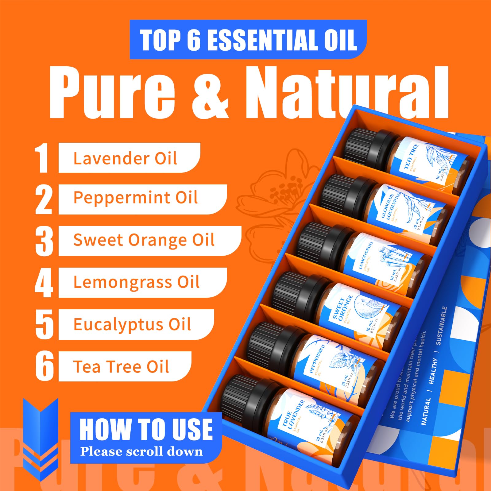 Sweet orange essential oil 10ml bottle