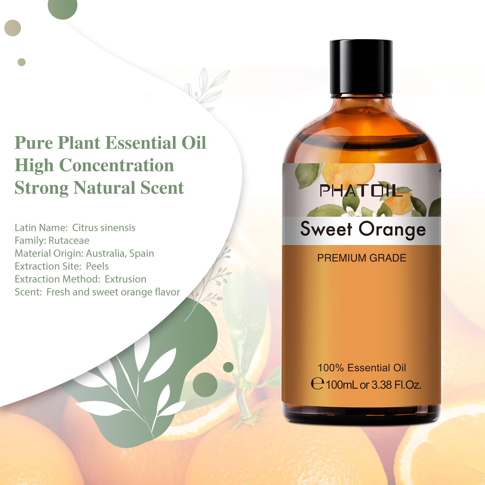 Close-up of built-in dropper in Sweet Orange essential oil bottle