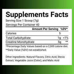10oz bottle of SweetCre Creatine Monohydrate with Fruit Punch flavor
