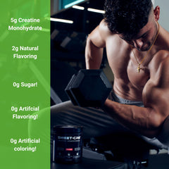 Athlete mixing creatine powder in water
