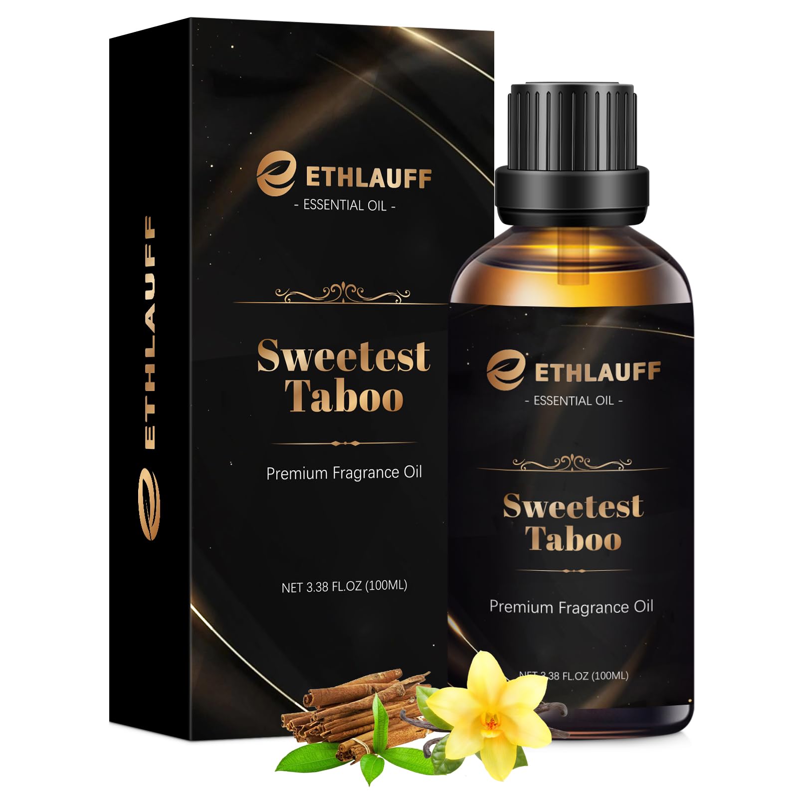 Sweetest Taboo fragrance oil 3.38oz bottle with luxurious label