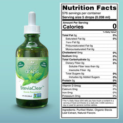 SweetLeaf SteviaClear Drops 4 oz bottle label