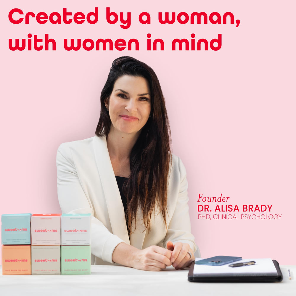 Sweetums expert formulation by Alisa Brady supports thoughtful women's care.