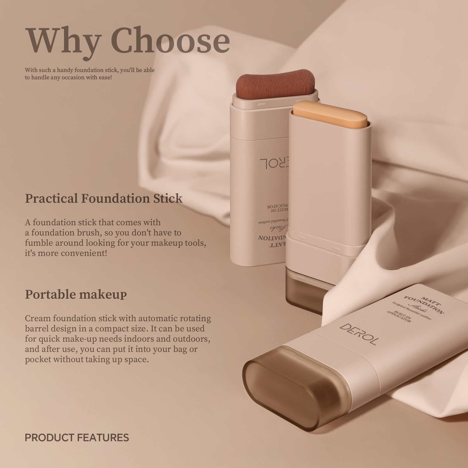 SWETIYOU Flawless Eraser Foundation Stick application areas demonstrates versatile usage on cheeks and nose.