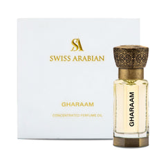Swiss Arabian Gharaam bottle close-up showing long-lasting fragrance