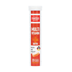 Bottled Swiss Imports effervescent multivitamins with biotin