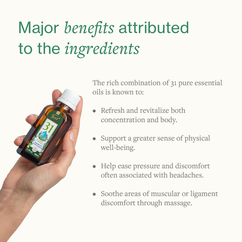 Applying Swiss Just 31 essential oil for massage