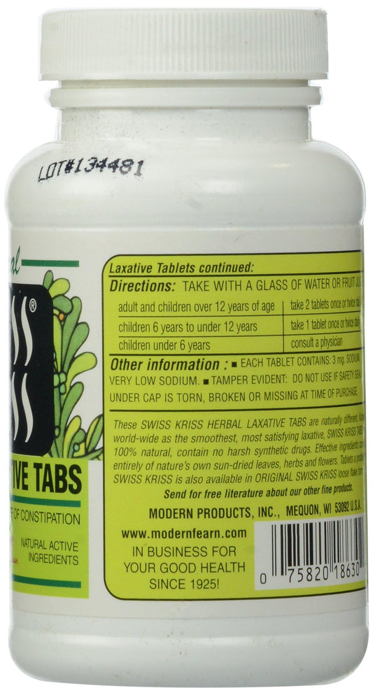 Swiss Kriss Laxative HRBL bottle-pour demonstrates easy use for gentle, regular digestive support