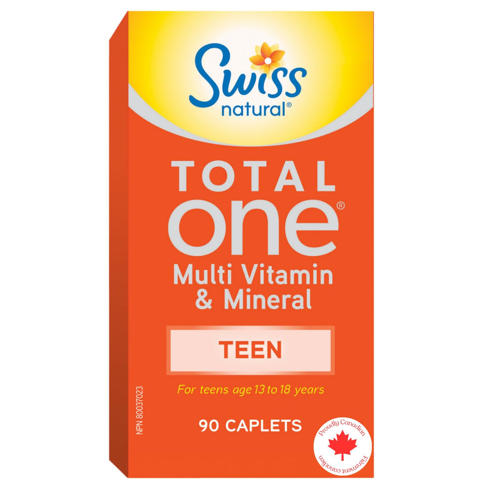 Bottle of Swiss Natural Total One Teen Multi Vitamin Caplet
