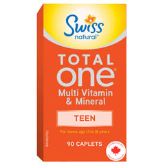 Bottle of Swiss Natural Total One Teen Multi Vitamin Caplet