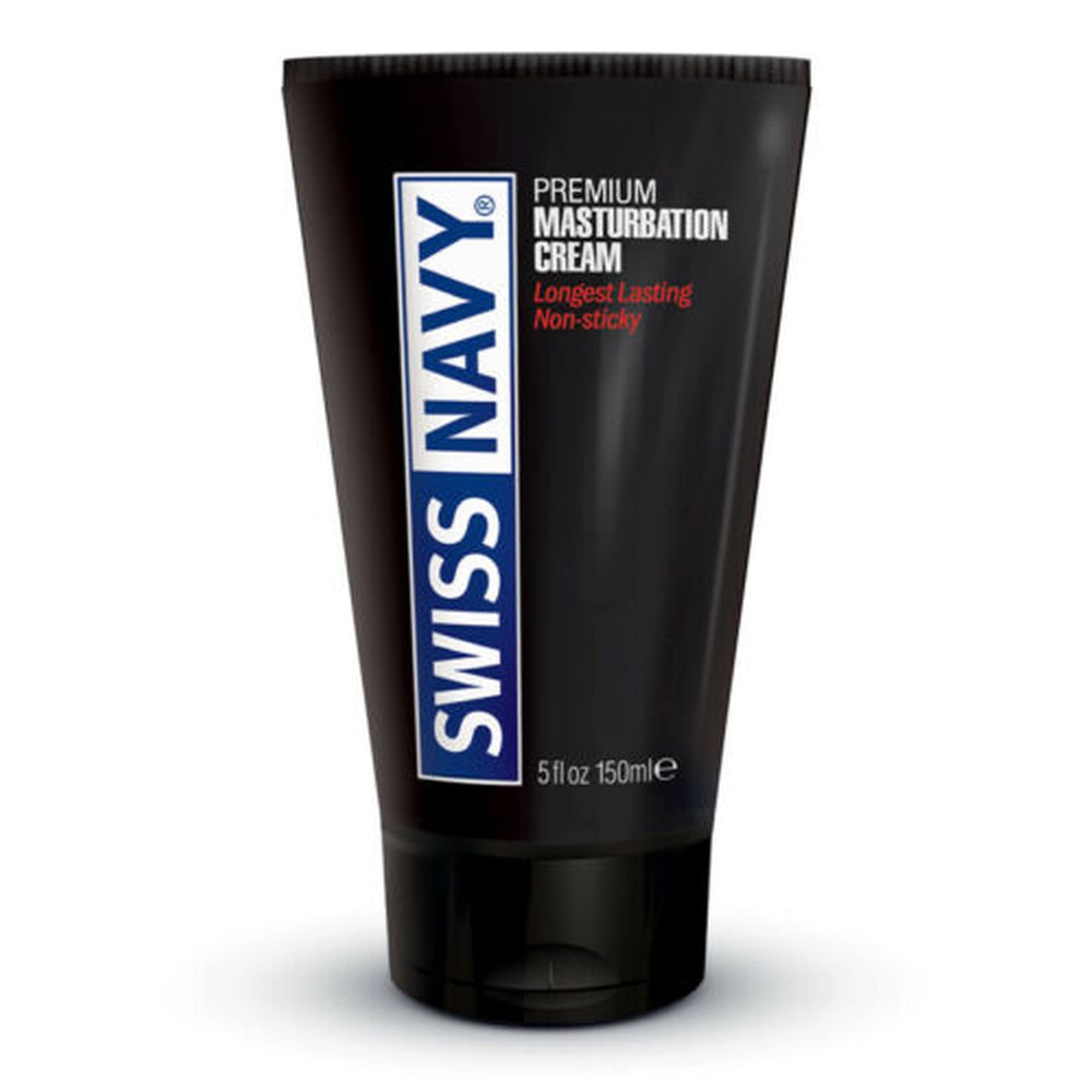 Swiss Navy Massage Cream 5oz product shot in sleek, discreet packaging (MDScience Lab)