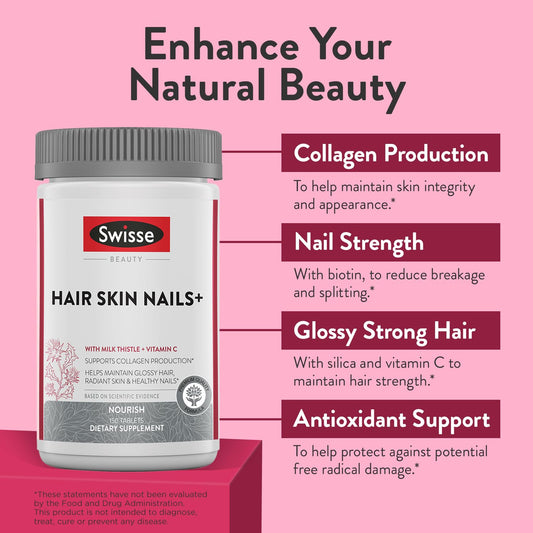Product label showing Biotin, Milk Thistle and Vitamin C