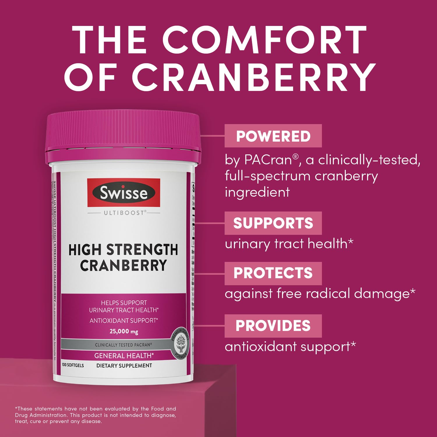 Swisse Cranberry Pills packaging and bottle close-up