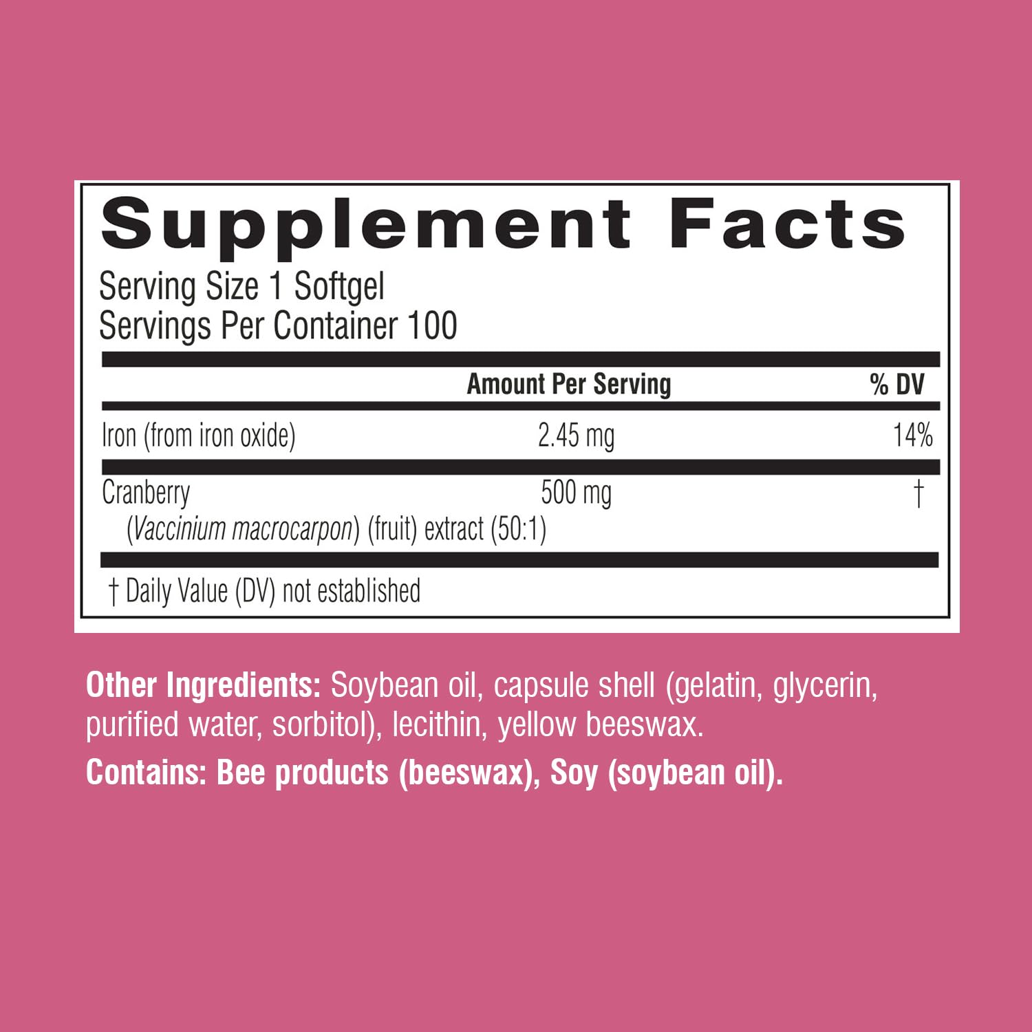 Softgel capsules close-up of Swisse Cranberry Pills