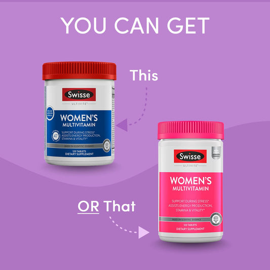 Close-up of Swisse Daily Multivitamin for Women bottle