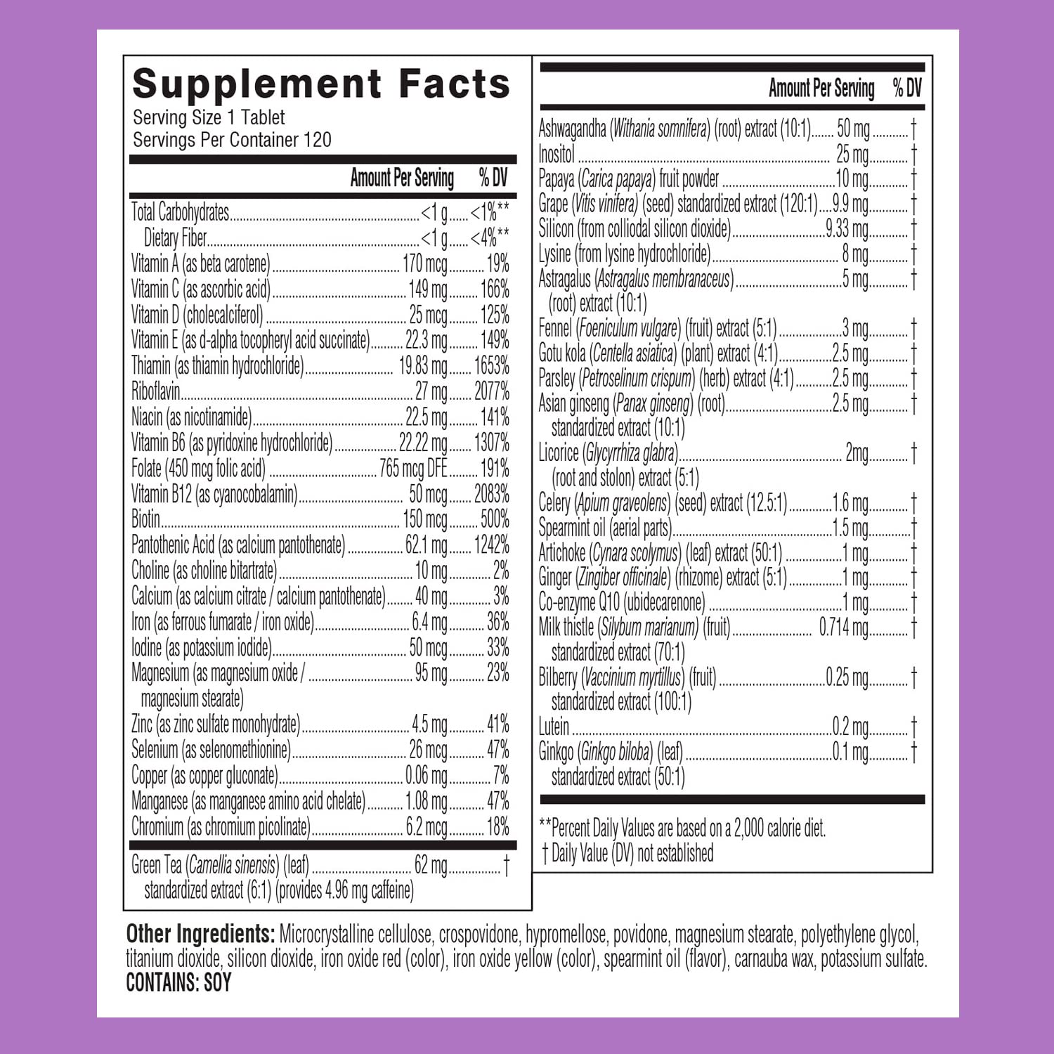 Swisse Women’s multivitamin tablets on white background