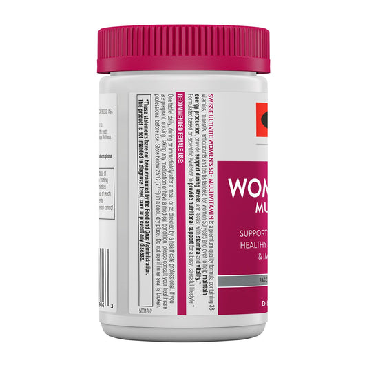 Swisse multivitamin benefits for women 50+ including energy, immune support and stress resilience
