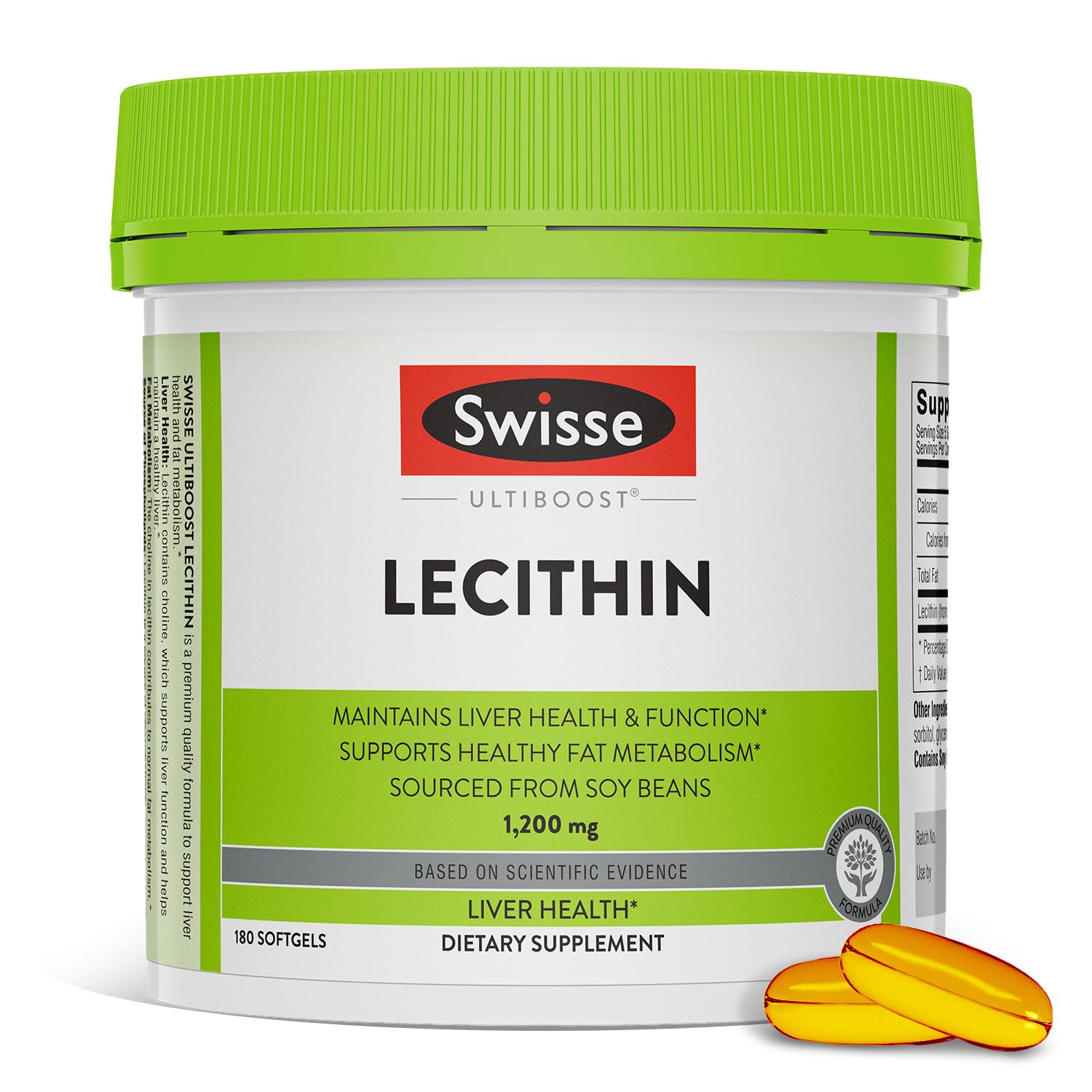 Swisse Soy Lecithin 1200mg softgels bottle