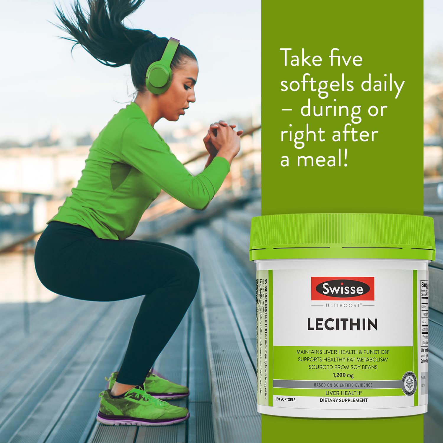 Swisse Soy Lecithin 180 softgels bottle