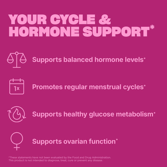 Infographic depicting hormonal balance and ovarian health benefits