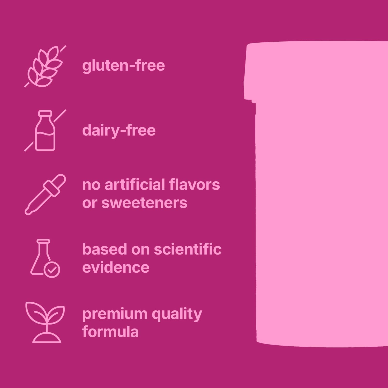 Close-up of women’s health and menstrual support tablet product