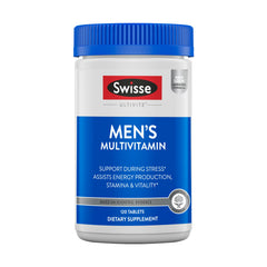Front view of Swisse Ultivite Men's Daily Multivitamins bottle