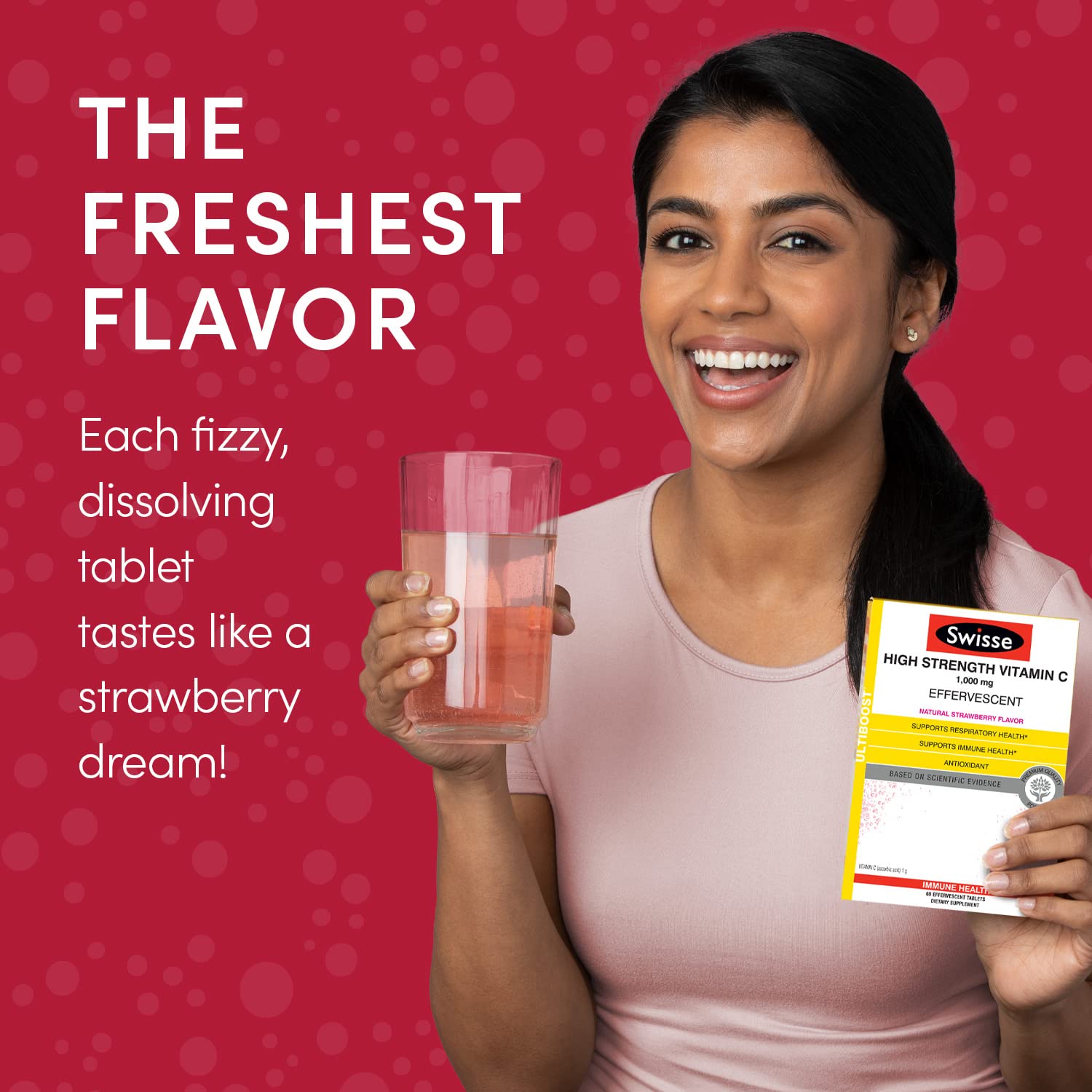 Bottle of Swisse Vitamin C 1000mg with sucralose non-GMO
