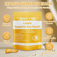 Blueberry flavor profile on Swiyie Lutein Gummies packaging
