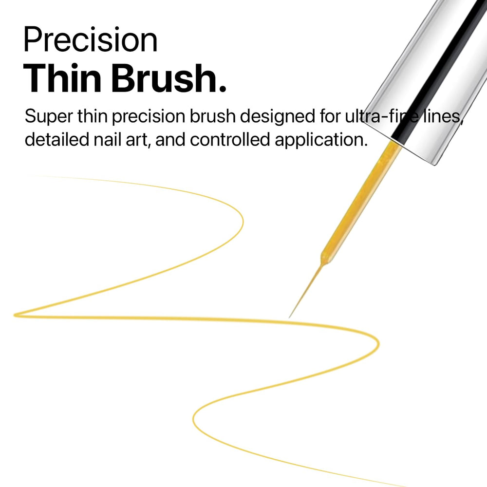 Close-up of silver gel liner showcasing chrome-like metallic finish.