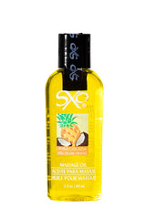 Bottle of SXO Piña Colada sensual massage oil, 2 oz
