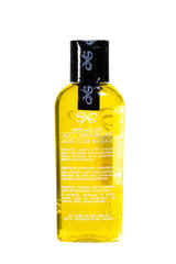Piña Colada flavored massage oil close-up label