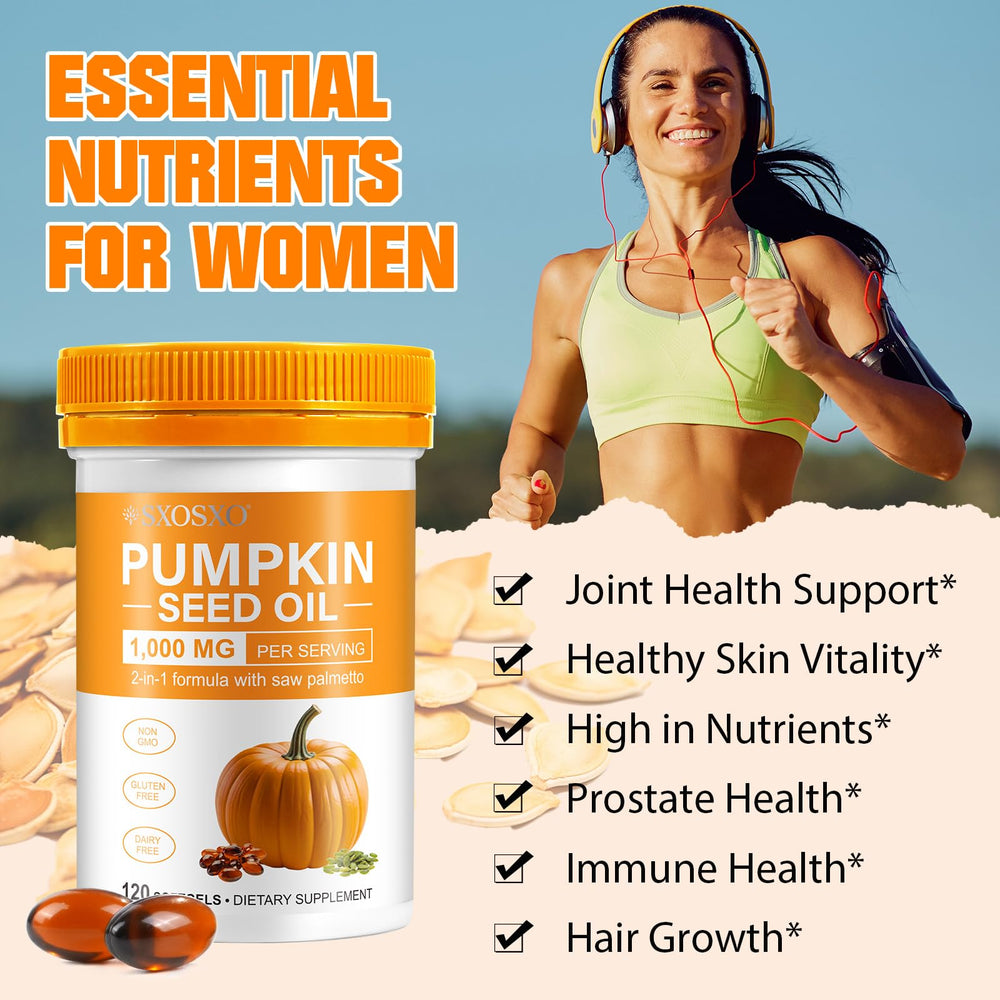 Each capsule contains 1000 mg pumpkin seed oil
