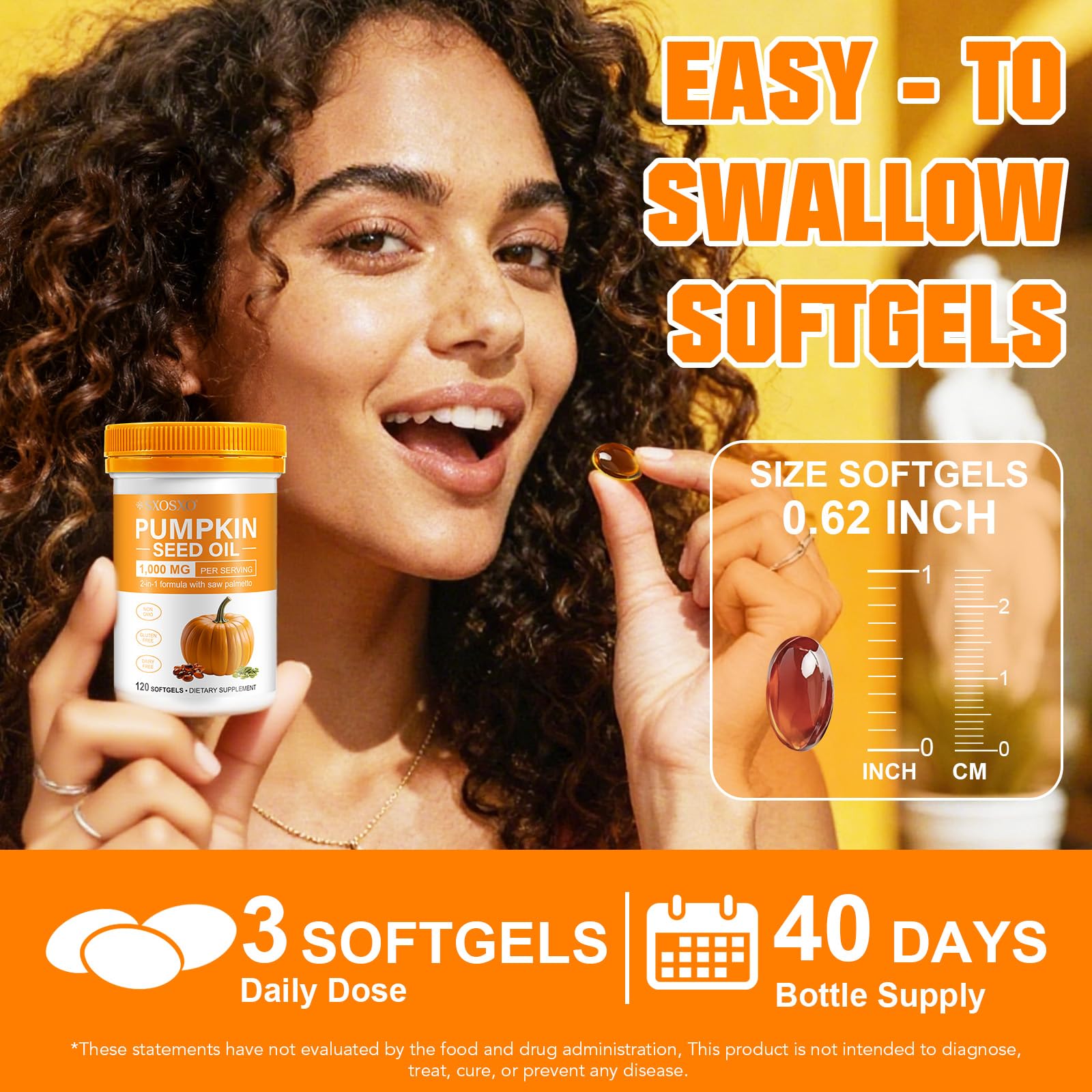 Three softgels a day for simple daily routine