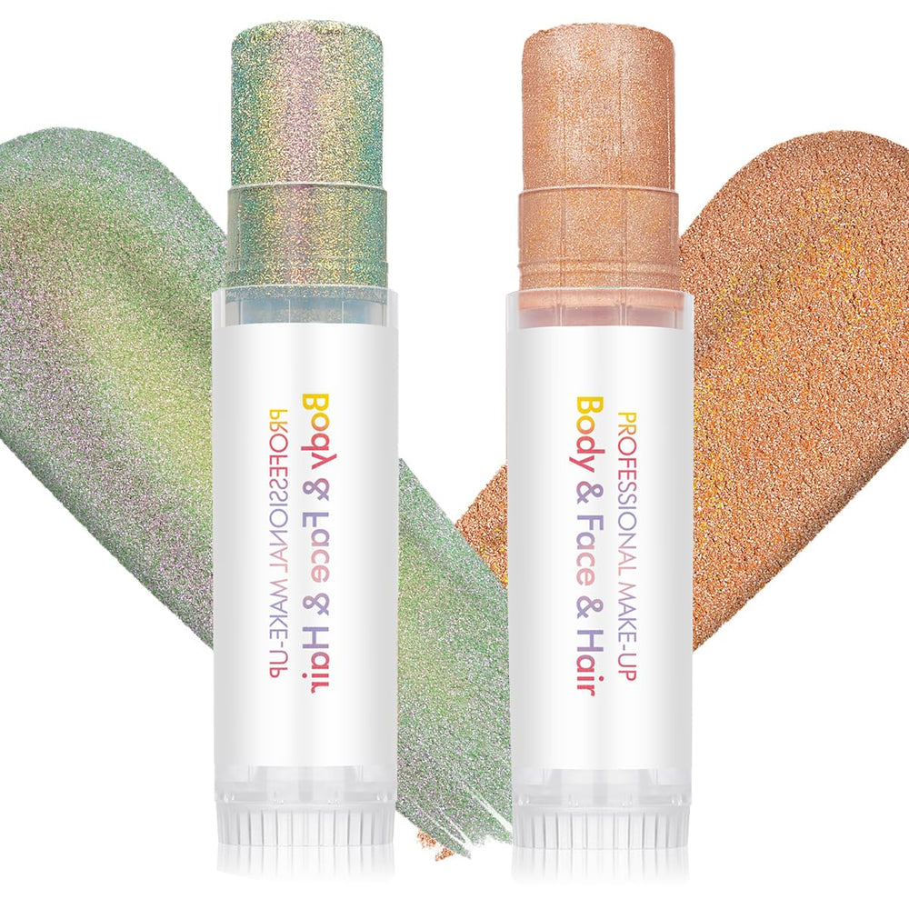 SYPAFG body glitter stick in orange for warm, radiant face and body sparkle.