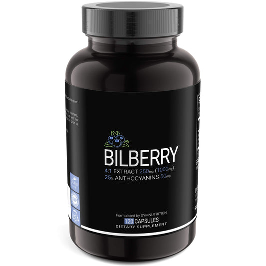 SYMNUTRITION Bilberry Extract 1000mg bottle - front view