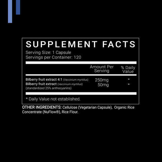 Label close-up showing 1000mg and 25% anthocyanins