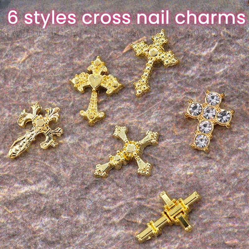 Symphonyw 3D cross nail decor in multiple styles for creative looks.