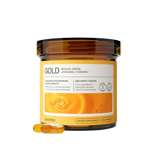 Front view of Synchro Gold liposomal turmeric 60 capsules