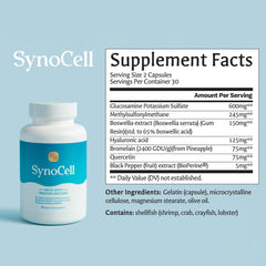 SynoCell bottle and label – Glucosamine Chondroitin 2 Pack