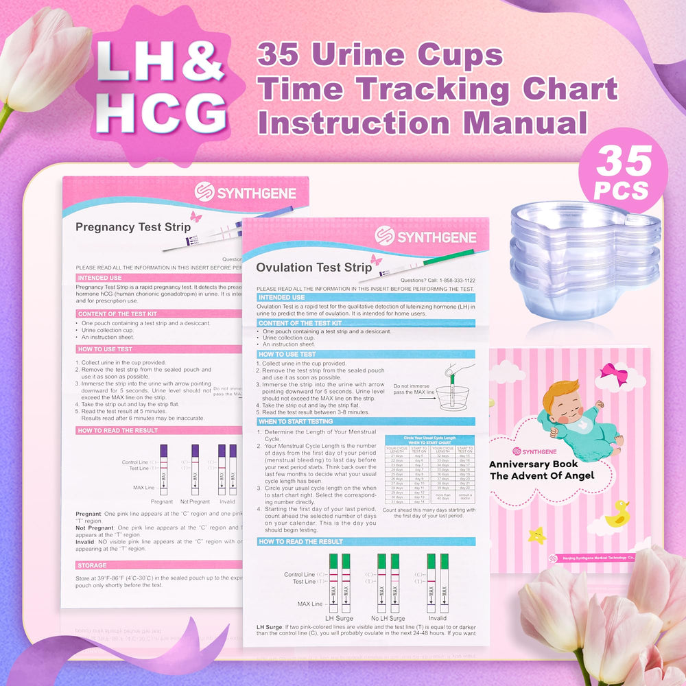 HCG pregnancy test strips included in the kit