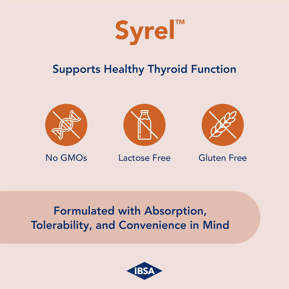 Infographic highlighting 100 mcg selenium and 5 mg BioPerine in Syrel