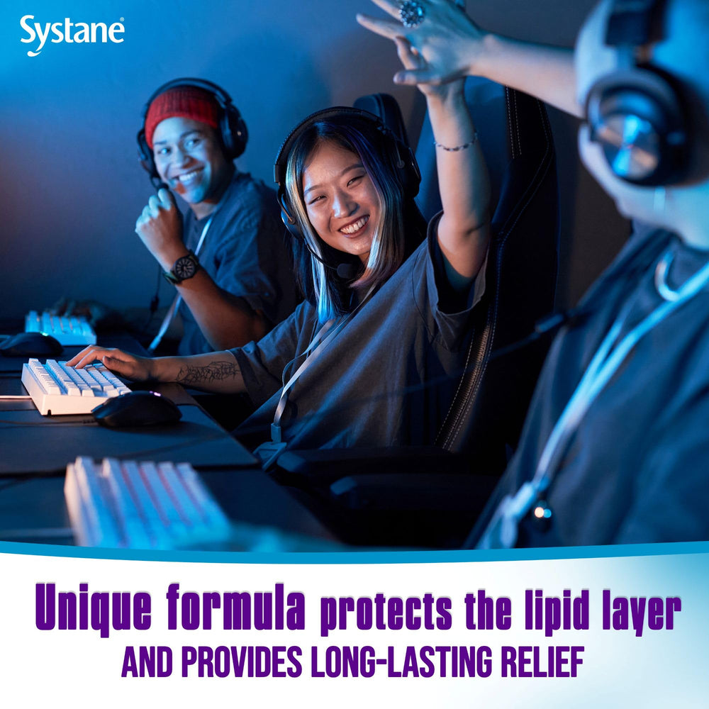 Systane Balance dropper dispense shows easy administration in seconds