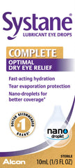 Systane Complete eye-drop application illustrates quick hydration during use.