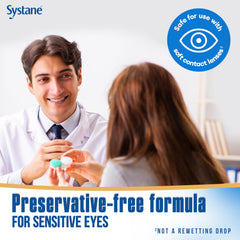 Systane Complete PF nano-droplet technology covers the eye surface for quick relief.