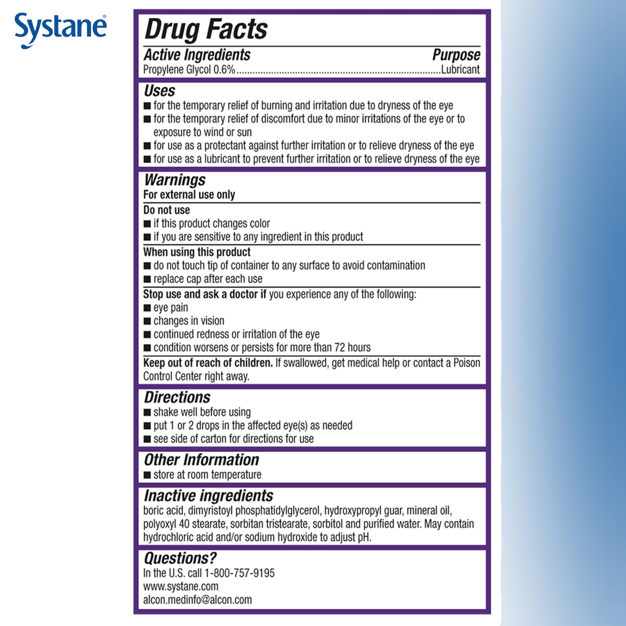 Systane Complete PF nano droplets provide coverage across the eye surface