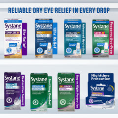 Systane Complete preservative-free label communicates sensitive-eye compatibility.