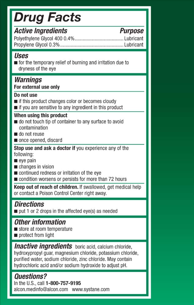 Systane eye drops vial application on hand demonstrates easy, mess-free use