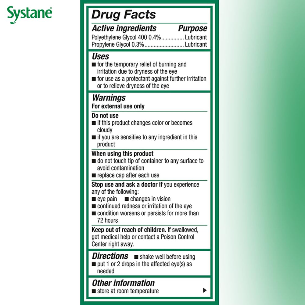 Systane gel drops eye application demonstrates shield-like coverage and gentle wear.